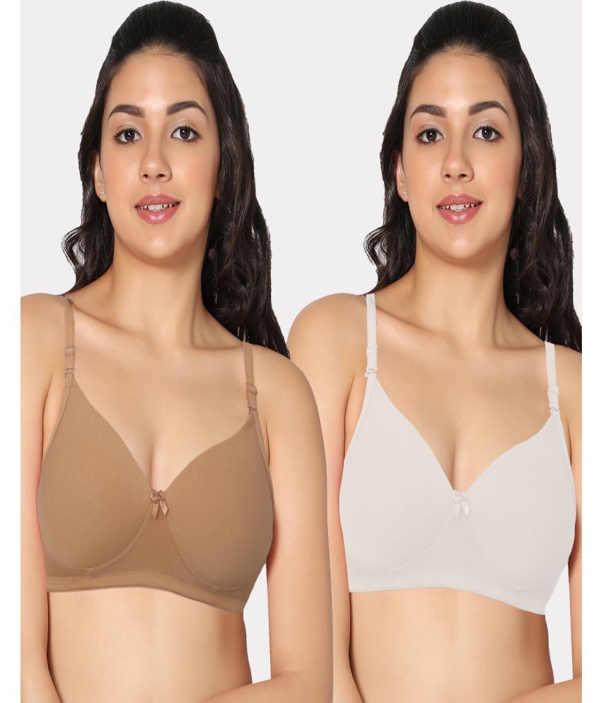     			IN CARE LINGERIE Multicolor Lycra Heavily Padded Women's T-Shirt Bra ( Pack of 2 )