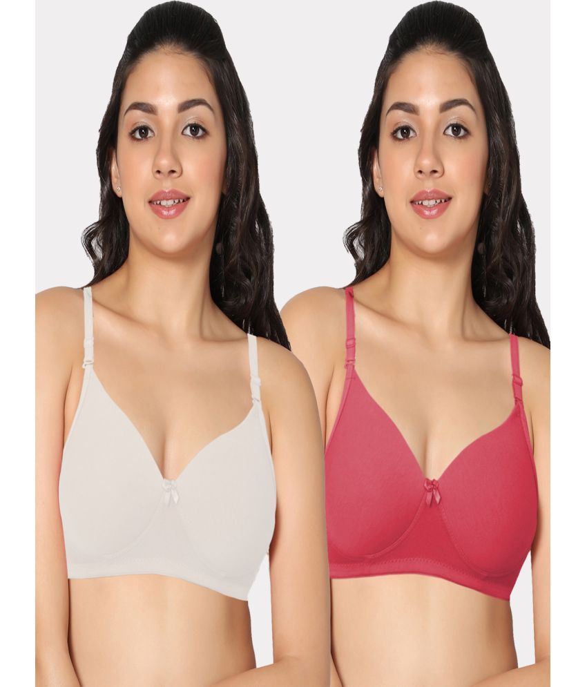     			IN CARE LINGERIE Multicolor Lycra Heavily Padded Women's T-Shirt Bra ( Pack of 2 )