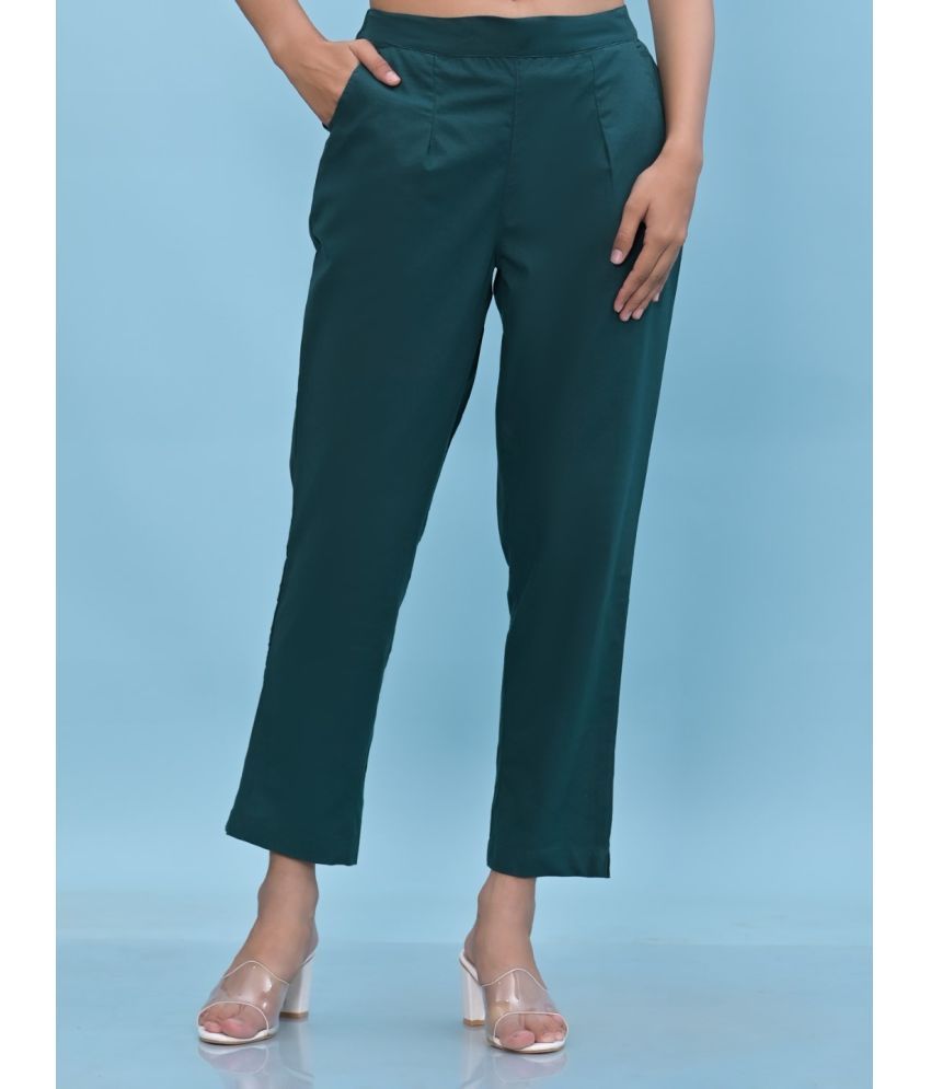     			Juniper - Green Cotton Women's Straight Pant ( Pack of 1 )