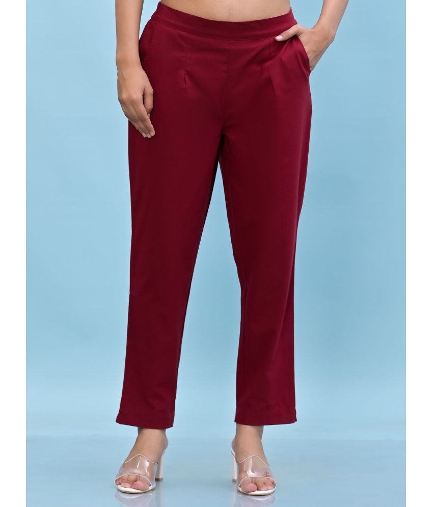     			Juniper - Maroon Cotton Women's Straight Pant ( Pack of 1 )