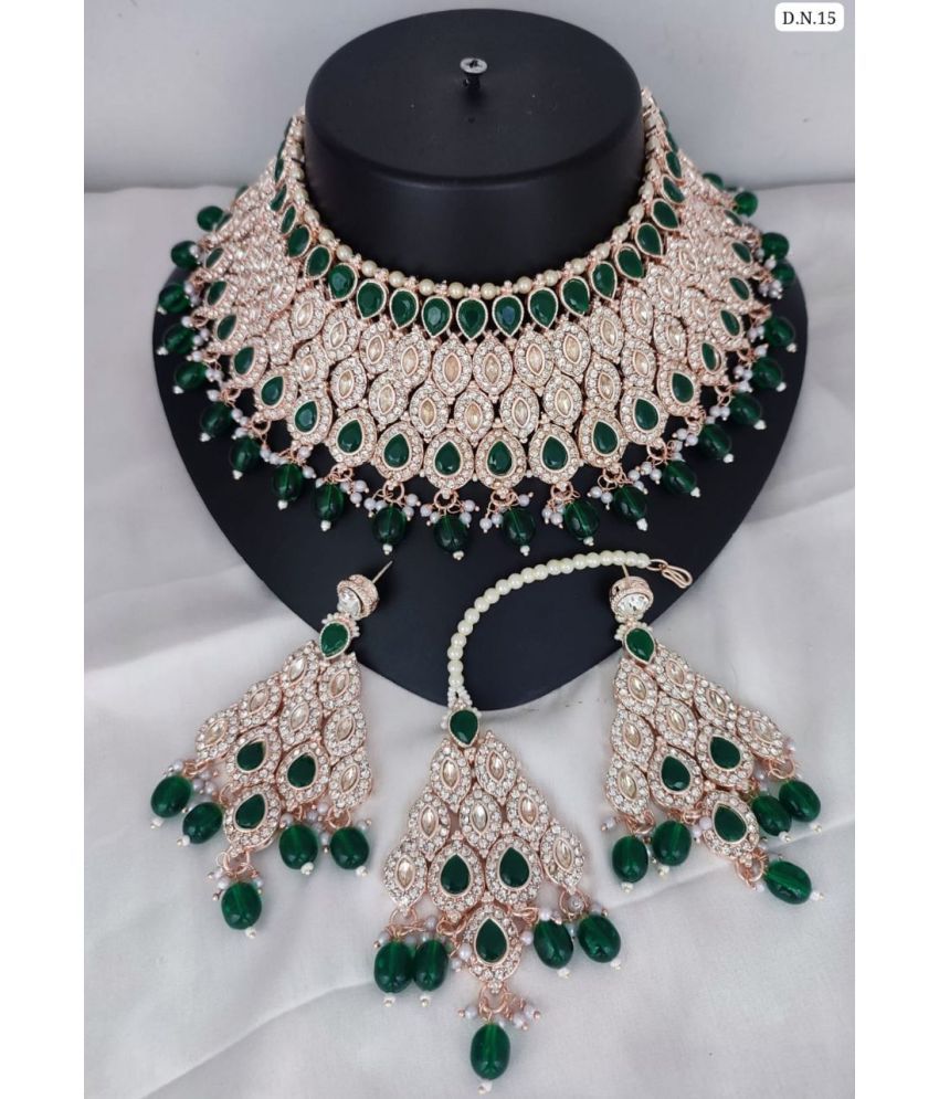     			Padmavati Bangles Green Alloy Necklace Set ( Pack of 1 )