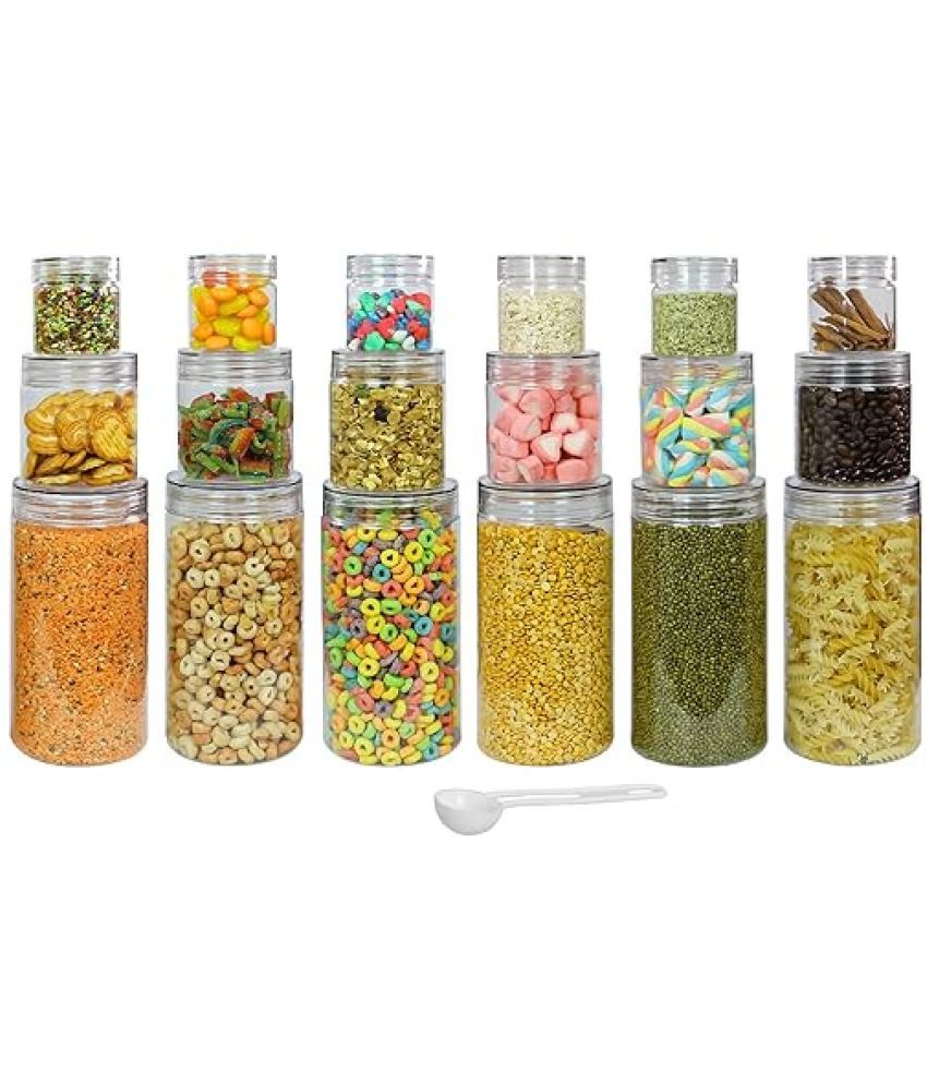     			PearlPet 200ml,500ml1400ml Plastic Transparent Multi-Purpose Container ( Set of 18 )