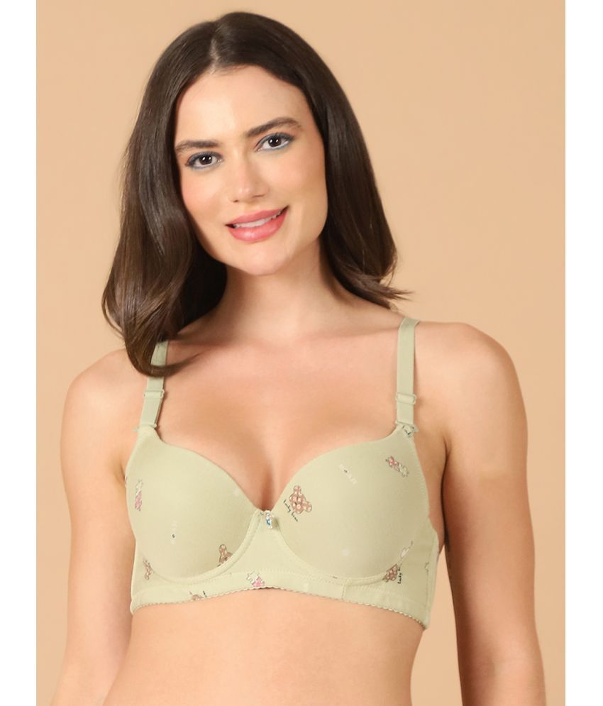     			PrettyCat Green Cotton Lightly Padded Women's T-Shirt Bra ( Pack of 1 )