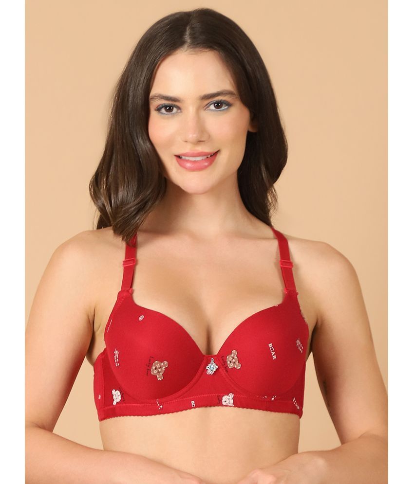     			PrettyCat Maroon Cotton Lightly Padded Women's T-Shirt Bra ( Pack of 1 )