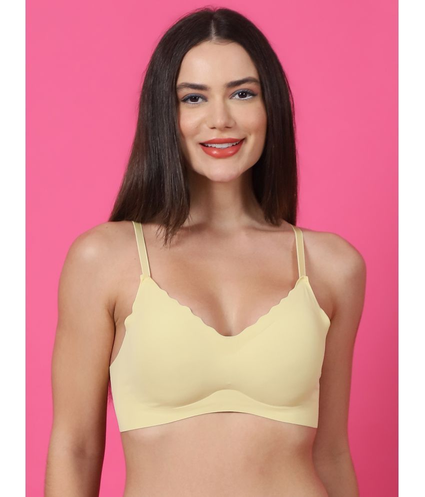     			PrettyCat Yellow Nylon Lightly Padded Women's Everyday Bra ( Pack of 1 )