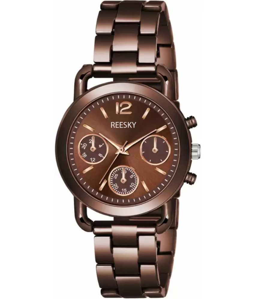     			REESKY Brown Metal Analog Womens Watch