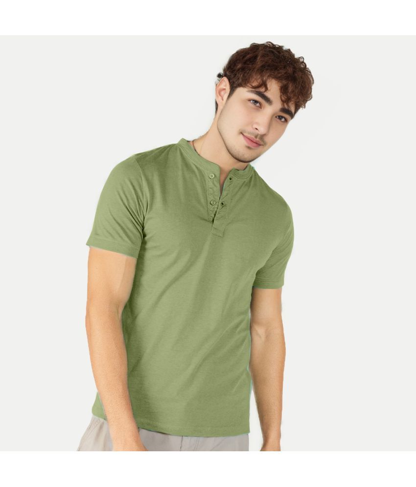     			Radprix Cotton Regular Fit Solid Half Sleeves Men's T-Shirt - Green ( Pack of 1 )