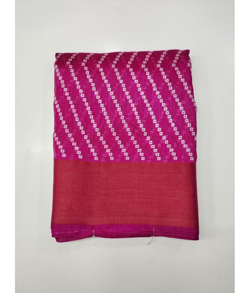     			Rekha Maniyar Cotton Printed Saree With Blouse Piece - Pink ( Pack of 1 )