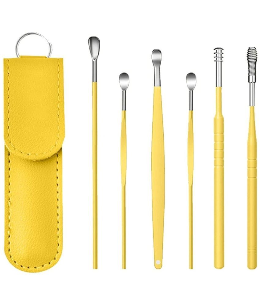     			Sobo 6 Pcs Ear Wax Cleaner - Resuable Ear Cleaner Tool Set With Storage Storage Leather Pouch - Ear Wax Remover Tool Kit With Ear Curette Cleaner (Multi Color)