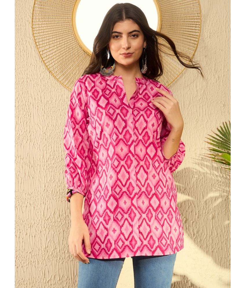     			Vaamsi Pink Cotton Blend Women's Tunic ( Pack of 1 )