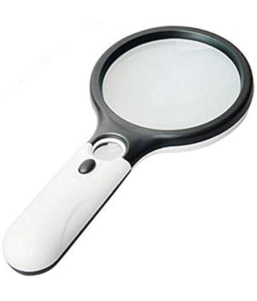     			3 LED Light 3X & 45x Handheld Magnifier, Reading Magnifying Glass Lens Jewelry Loupe, Book and Newspaper Reading, Insect and Hobby Observation, Classroom Science Magnifier Glass with Light