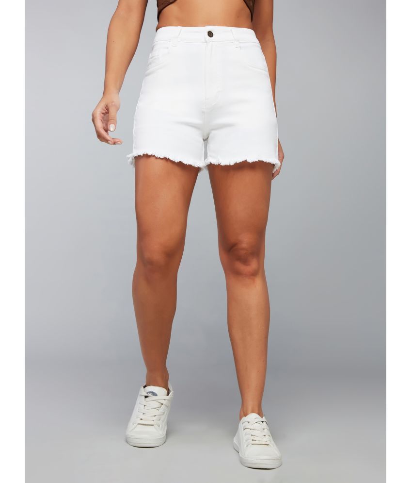     			Dolce Crudo Denim Hot Pants - White