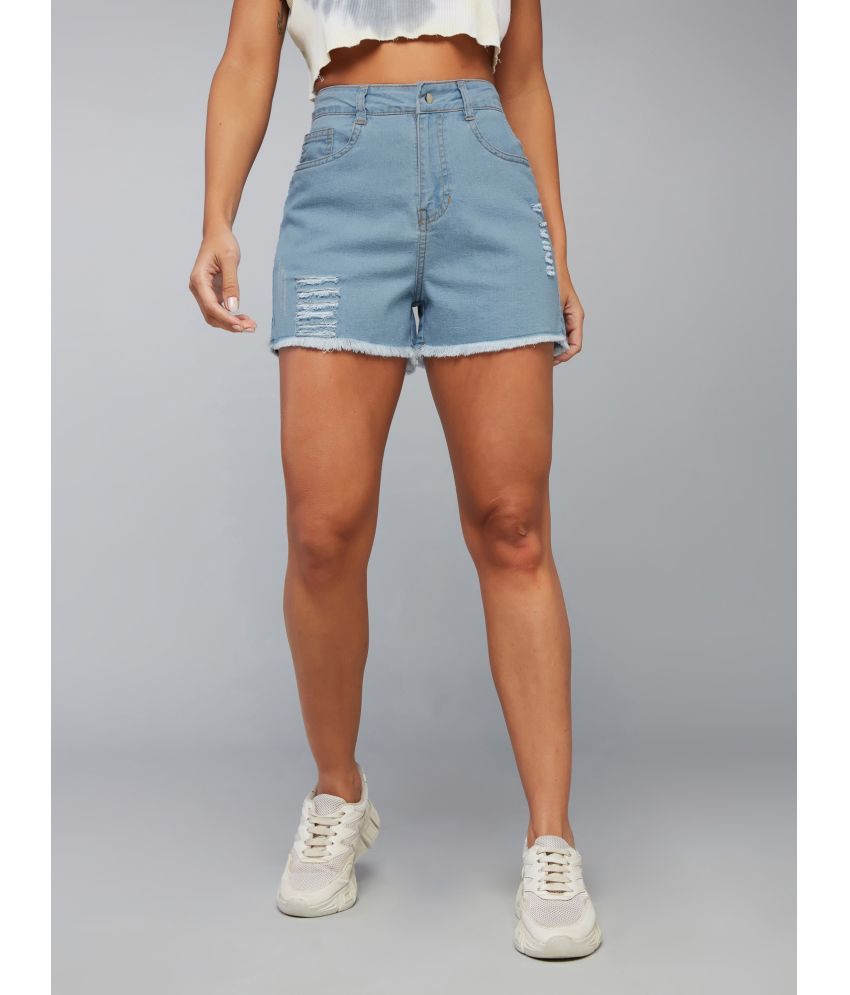     			Dolce Crudo Denim Hot Pants - Blue