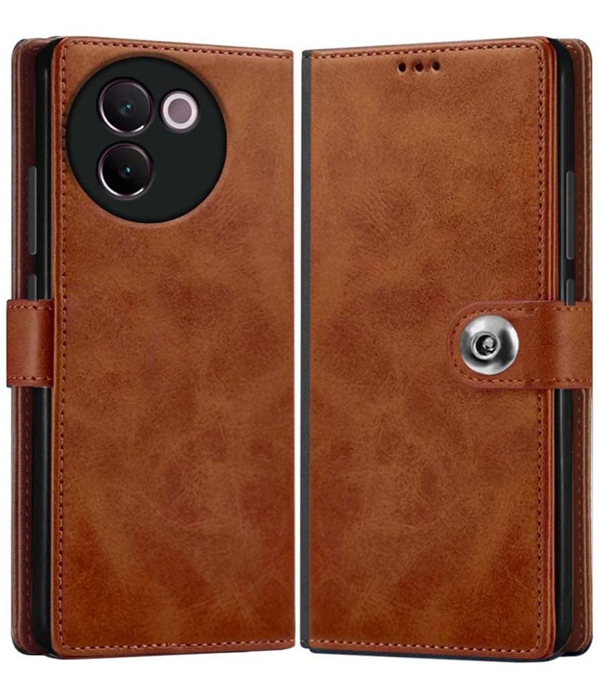     			NBOX Brown Flip Cover Leather Compatible For Vivo V30e 5G ( Pack of 1 )