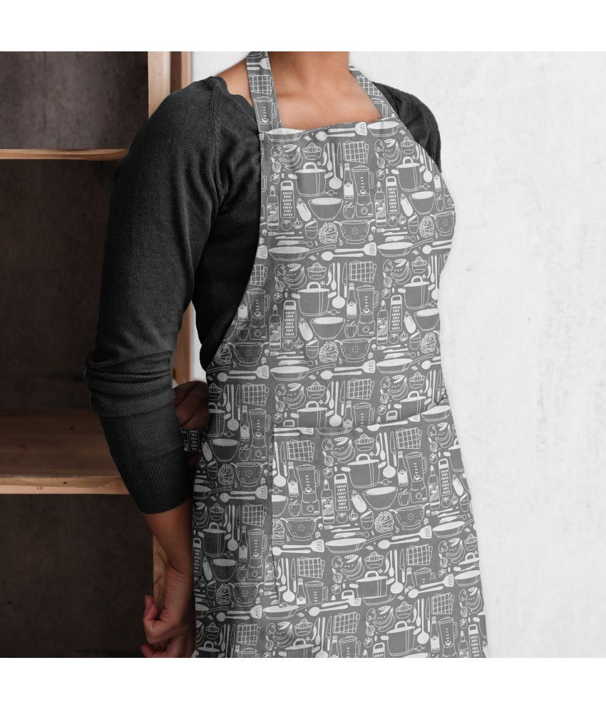     			Oasis Hometex Cotton Blend Printed Kitchen Apron with 1 Center Pocket ( Pack of 1 )