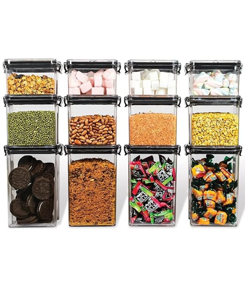     			PearlPet Plastic Black Multi-Purpose Container ( Set of 12 )