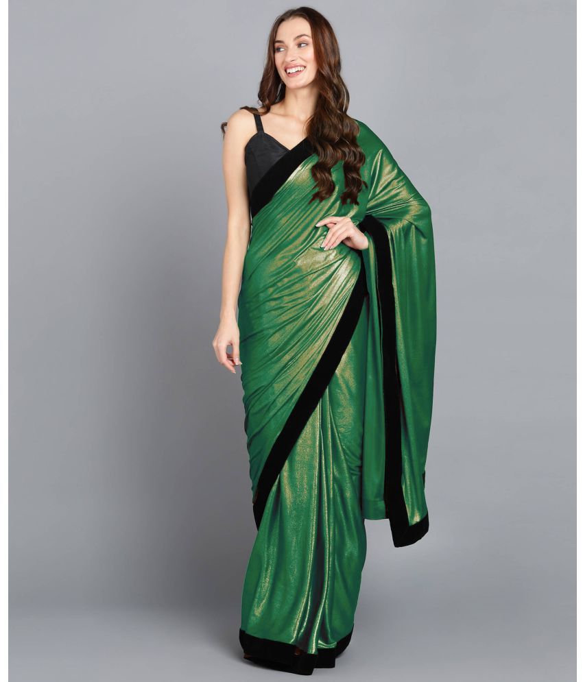     			Shivadit ethnic Lycra Self Design Saree With Blouse Piece - Green ( Pack of 1 )