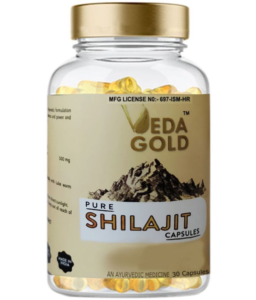     			VEDA GOLD SHILAJIT CAPSULES FOR MEN & WOMEN / PURE HIMALAYAN SHILAJIT IN 30 CAPSULE FORM 100% PURE