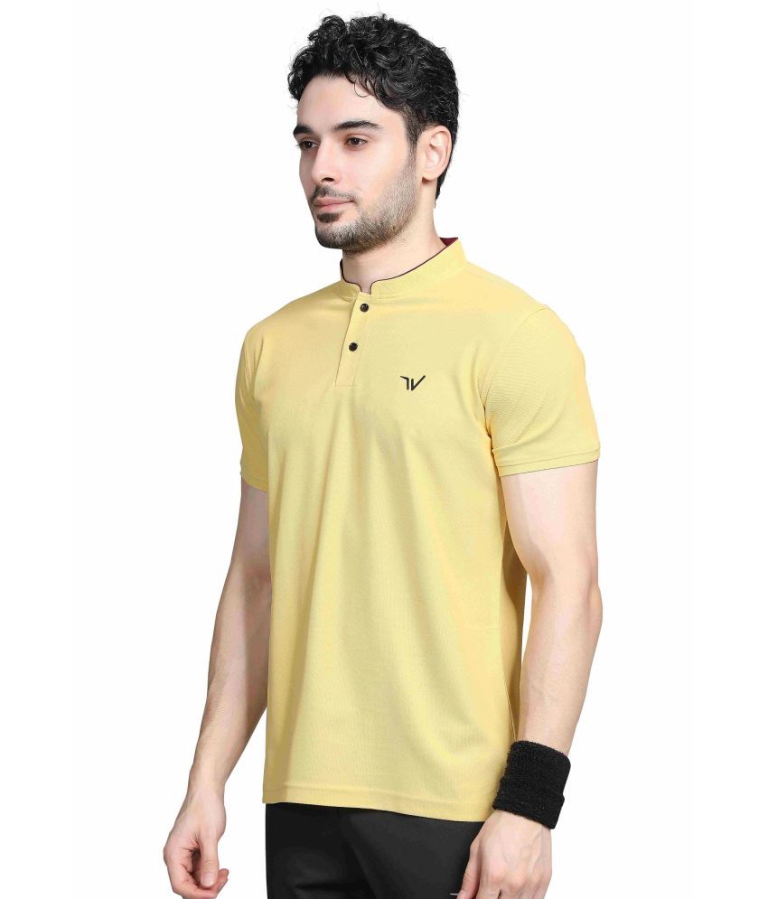     			WEWOK Polyester Regular Fit Solid Half Sleeves Men's Polo T Shirt - Yellow ( Pack of 1 )