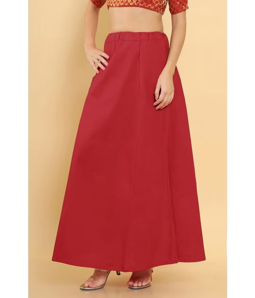     			kinu Red Cotton Petticoat - Single