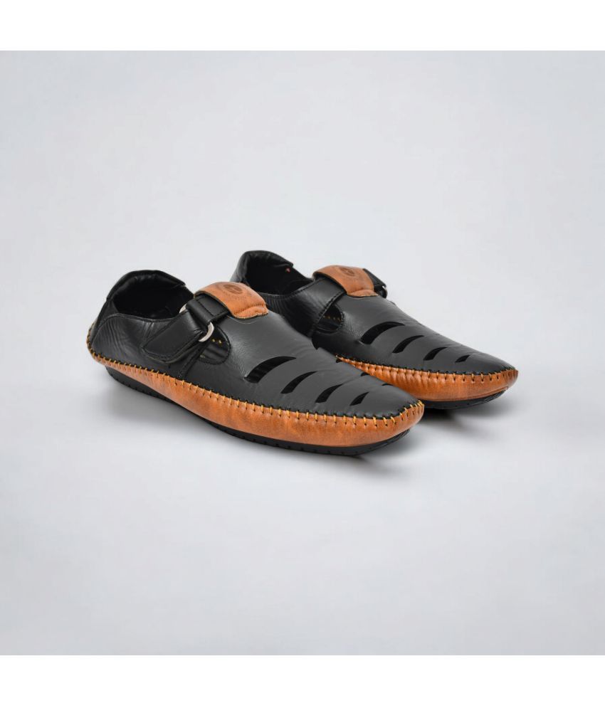     			Akiko - Black Men's Sandals