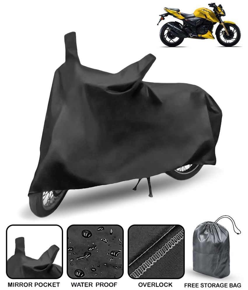     			AutoRetail Bike Body Cover for TVS Apache RTR 200 4V FI ( Pack of 1 ) , Black