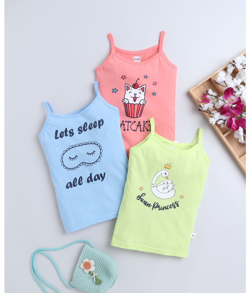     			BUMZEE Green & Blue Girls Camisole Slip Pack Of 3 Age - 2-3 Years