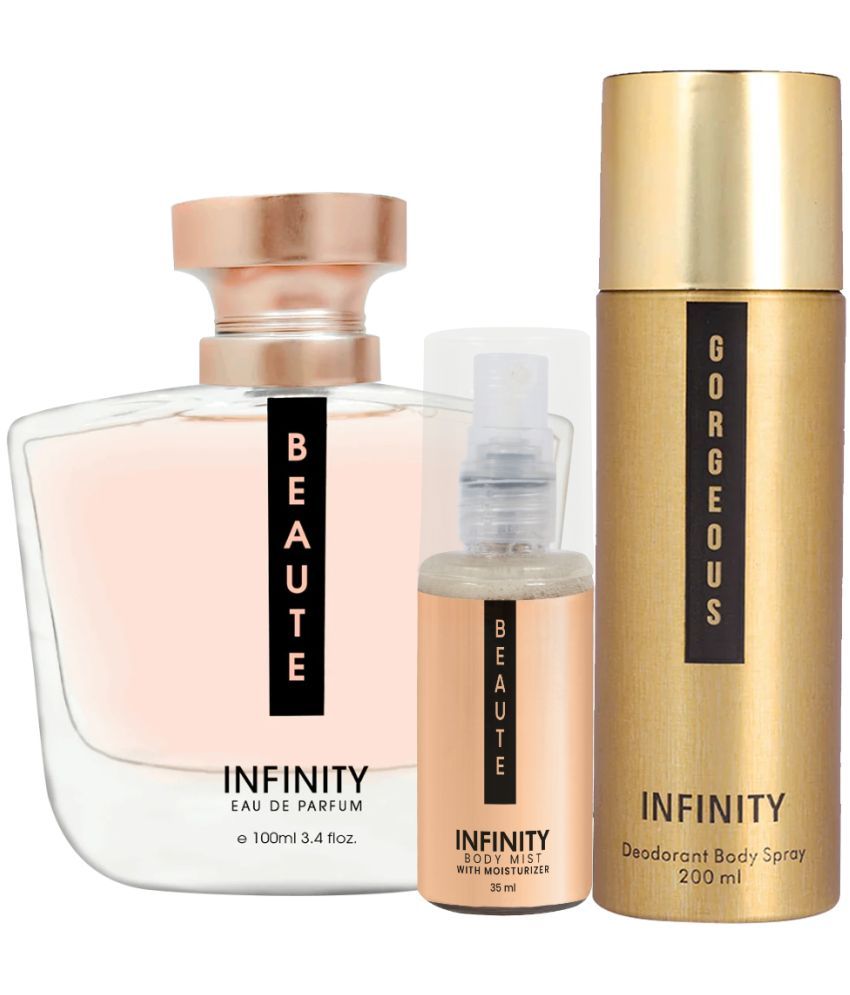     			CFS Beaute EDP Perfume 100ml, Gorgeous Deo Body Spray 200ml, Beaute Body Mist 35ml Long Lasting Perfume Pack of 3