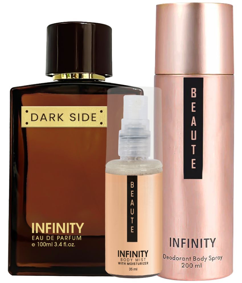     			CFS Dark Side EDP Perfume 100ml, Beaute Deo Body Spray 200ml, Beaute Body Mist 35ml Long Lasting Perfume Pack of 3