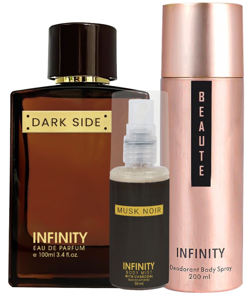     			CFS Dark Side EDP Perfume 100ml,Beaute Deo Body Spray 200ml,Musk Noir Body Mist 35ml Long Lasting Perfume Pack of 3