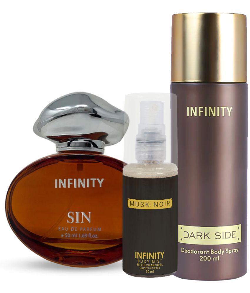     			CFS Sin EDP Perfume 50ml, Dark Side Deo Body Spray 200ml, Musk Noir Body Mist 35ml Long Lasting Perfume Pack of 3