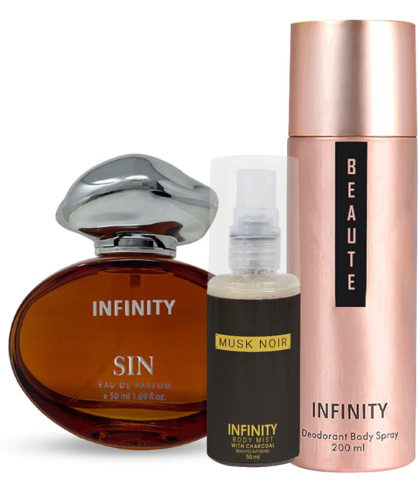     			CFS Sin EDP Perfume 50ml, Beaute Deo Body Spray 200ml, Musk Noir Body Mist 35ml Long Lasting Perfume Pack of 3