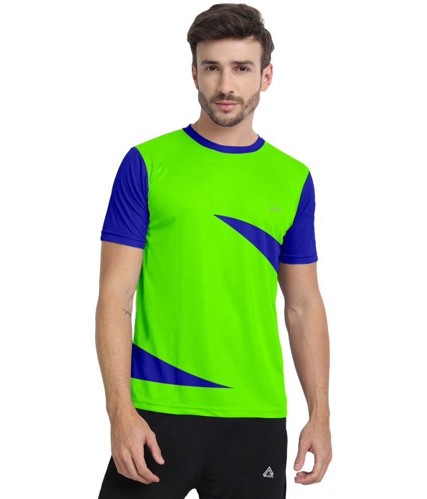     			FTX Polyester Regular Fit Colorblock Half Sleeves Men's T-Shirt - Green ( Pack of 1 )