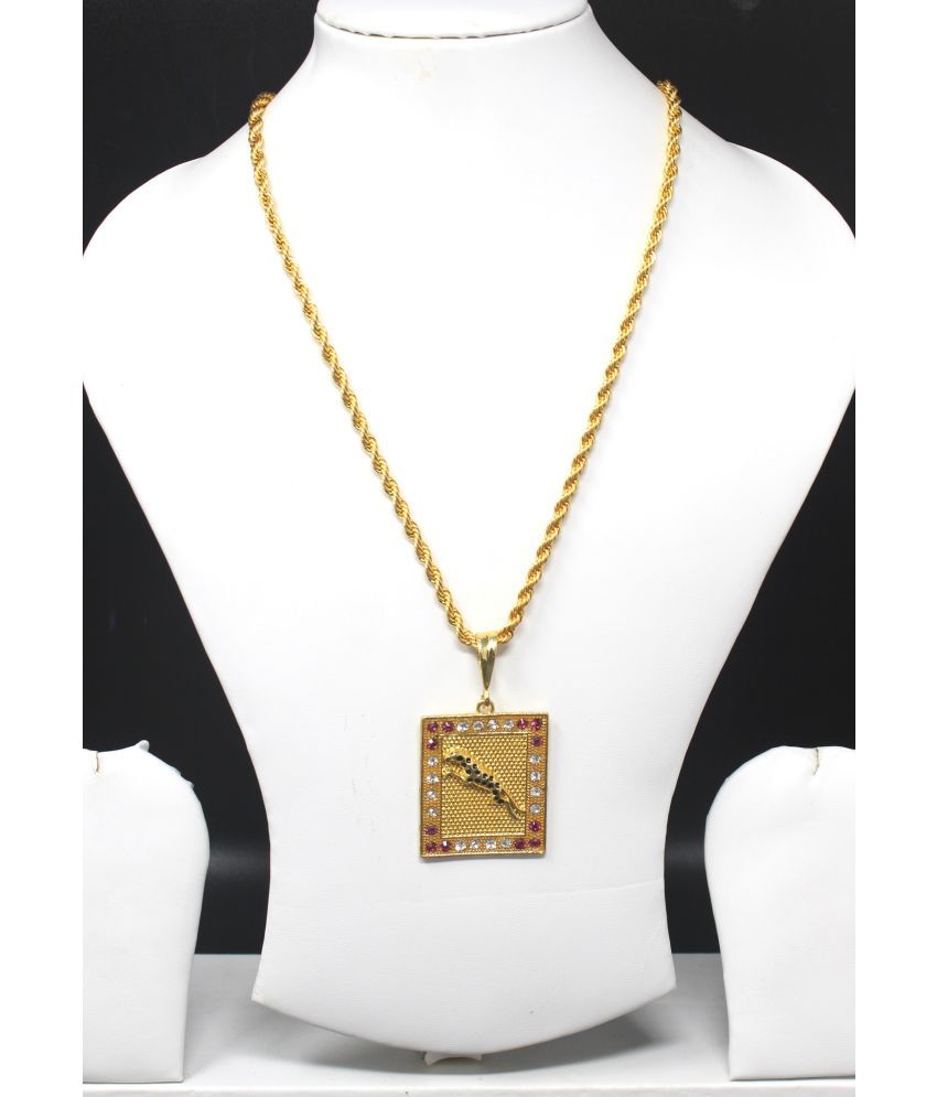     			Gold plated chain with pendant necklace jewelry set for men women unisex