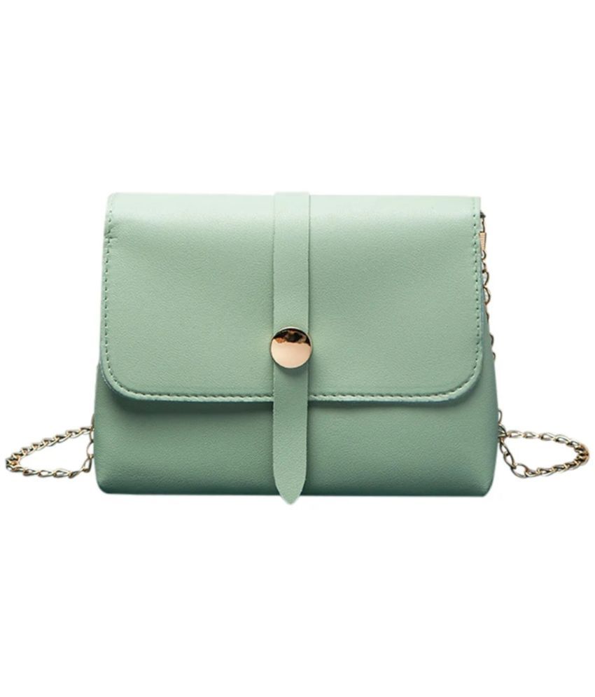     			Santorini Green Faux Leather Sling Bag