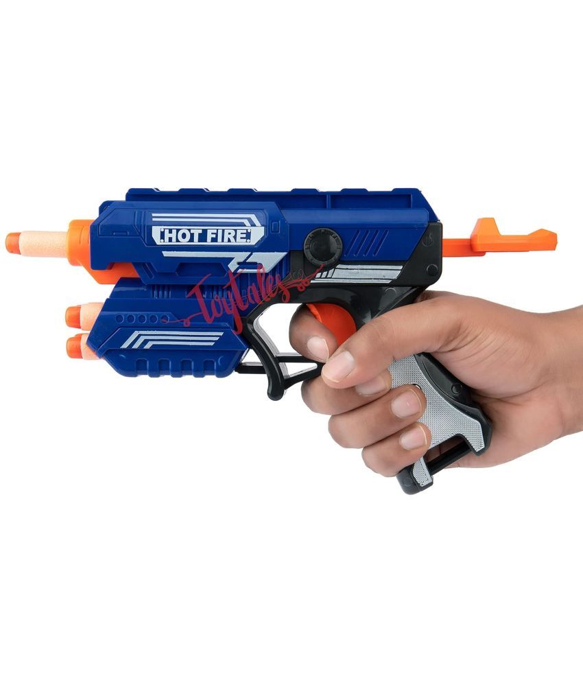     			ToyTales Hot Fire Gun for Boys with 10 Safe Soft Foam Bullets, Light Toy Guns Easy to Operate Playtime Guns for Shooting Imaginary Targets Guns & Darts (Mix)