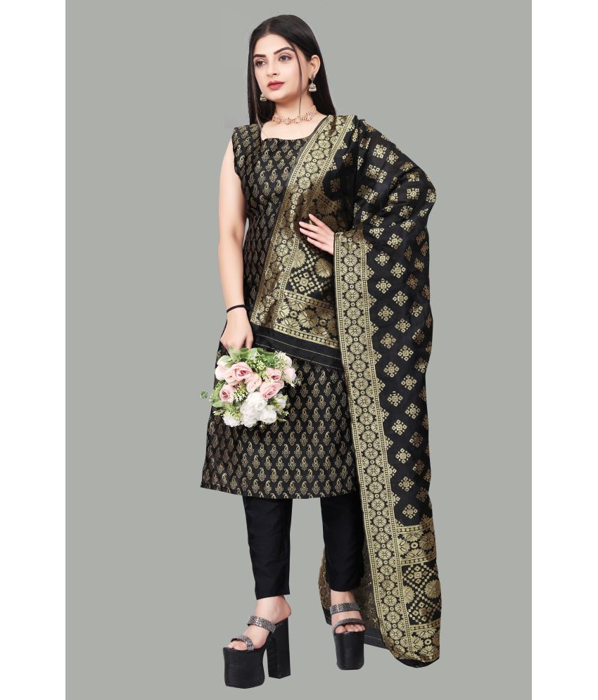     			sukhnath creation Banarasi Embellished Kurti With Pants Women's Stitched Salwar Suit - Black ( Pack of 1 )