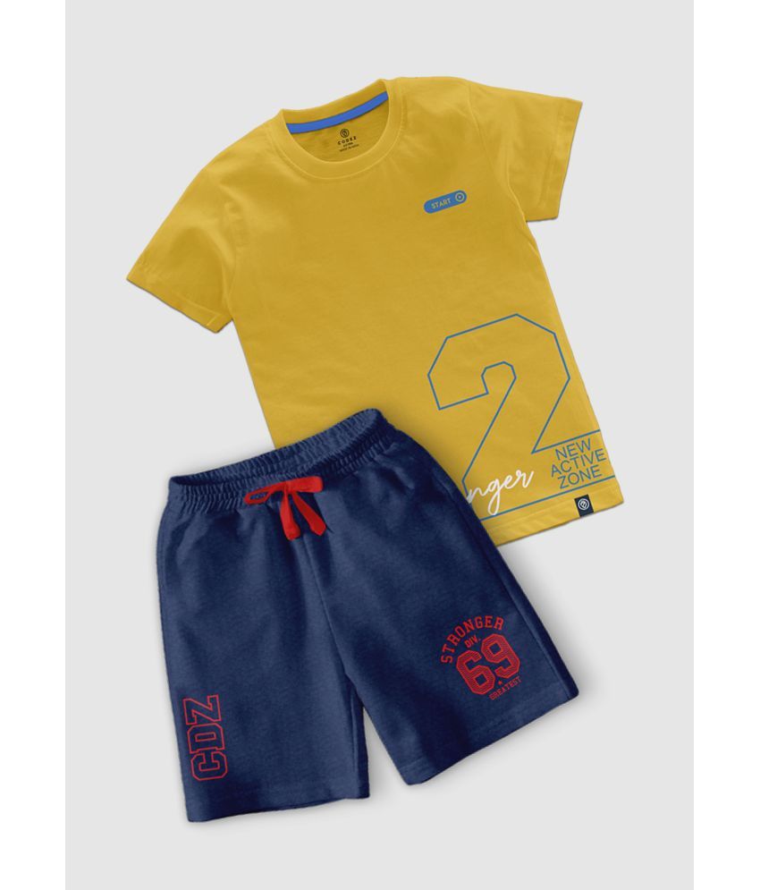     			CODEZ Multicolor Cotton Blend Boys T-Shirt & Shorts ( Pack of 1 )