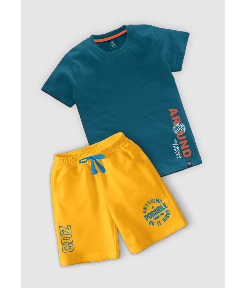     			CODEZ Pack of 1 Boys Cotton Blend T-Shirt & Shorts ( Multicolor )