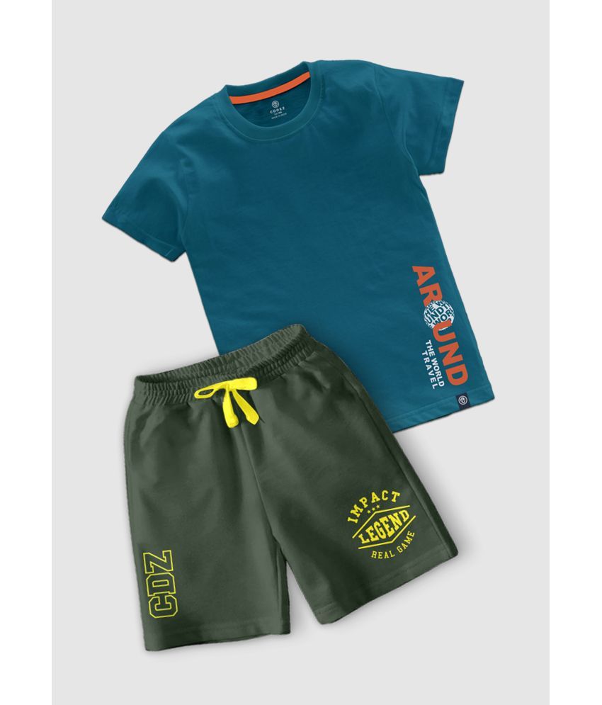     			CODEZ Multicolor Cotton Blend Boys T-Shirt & Shorts ( Pack of 1 )