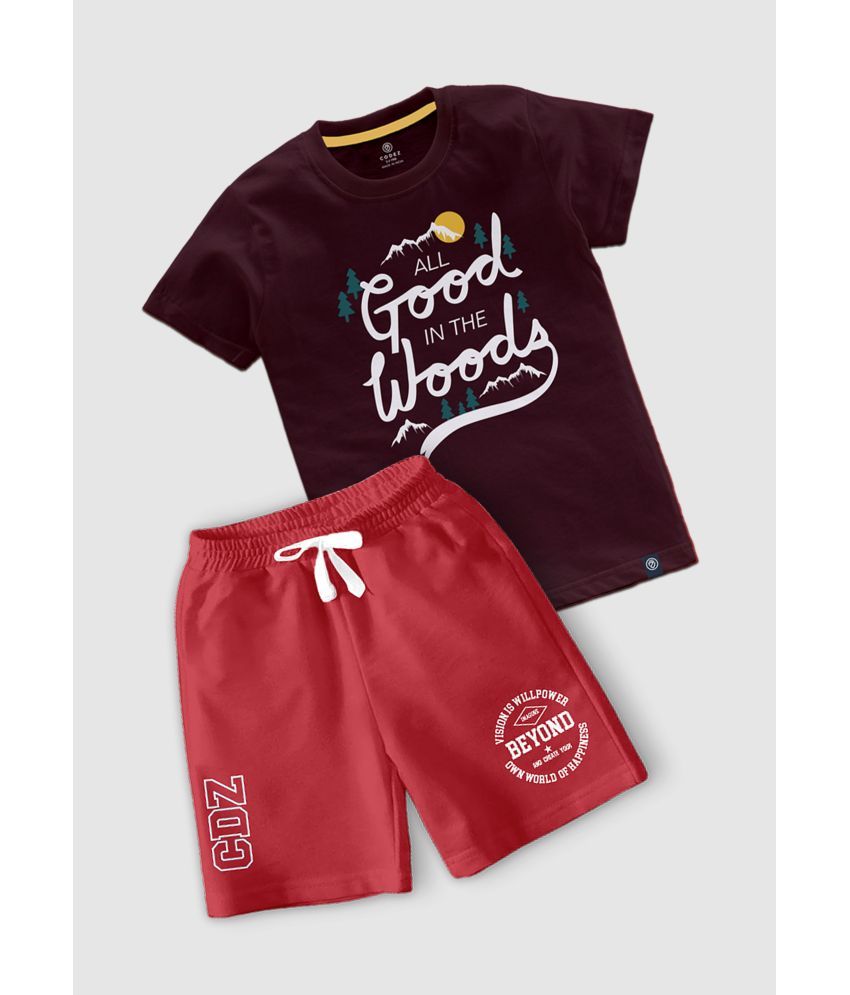     			CODEZ Pack of 1 Boys Cotton Blend T-Shirt & Shorts ( Multicolor )