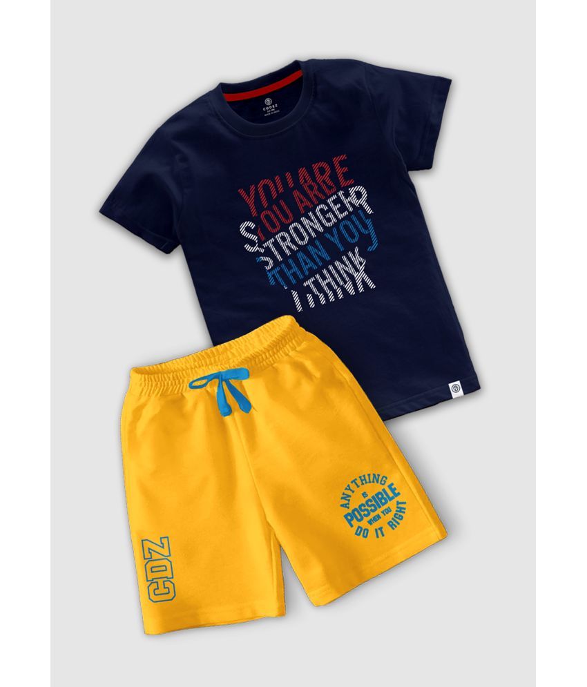     			CODEZ Multicolor Cotton Blend Boys T-Shirt & Shorts ( Pack of 1 )