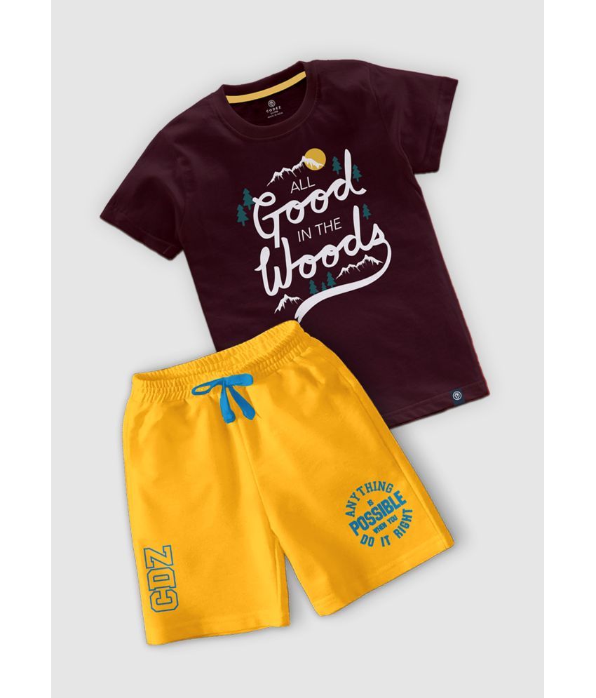     			CODEZ Multicolor Cotton Blend Boys T-Shirt & Shorts ( Pack of 1 )