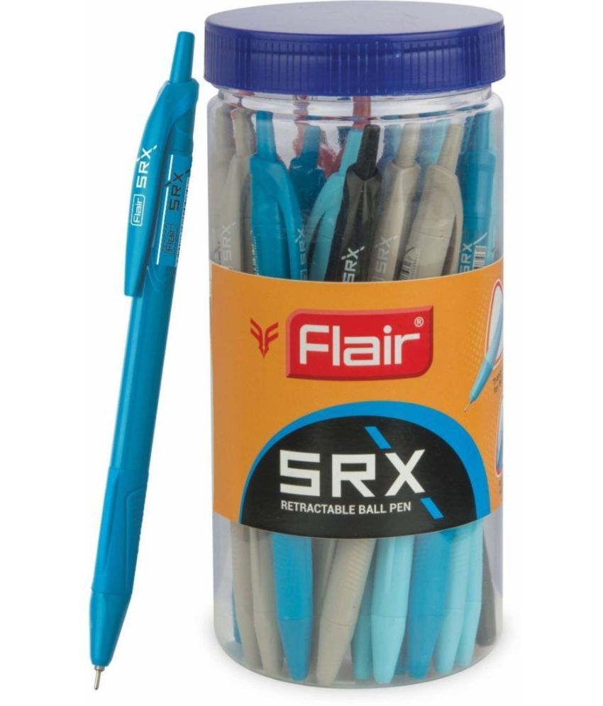     			Flair Srx 0.7Mm Retractable Ball Pen Ja Blue Ink, Set Of 25 Pens