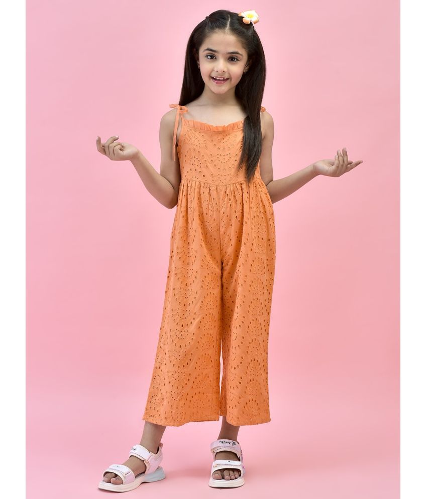     			Juniper - Orange Cotton Girls Jumpsuit ( Pack of 1 )