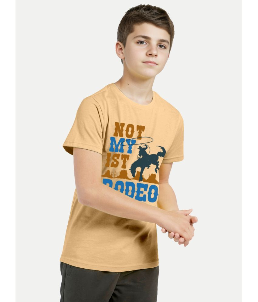     			Radprix Beige Cotton Boy's T-Shirt ( Pack of 1 )