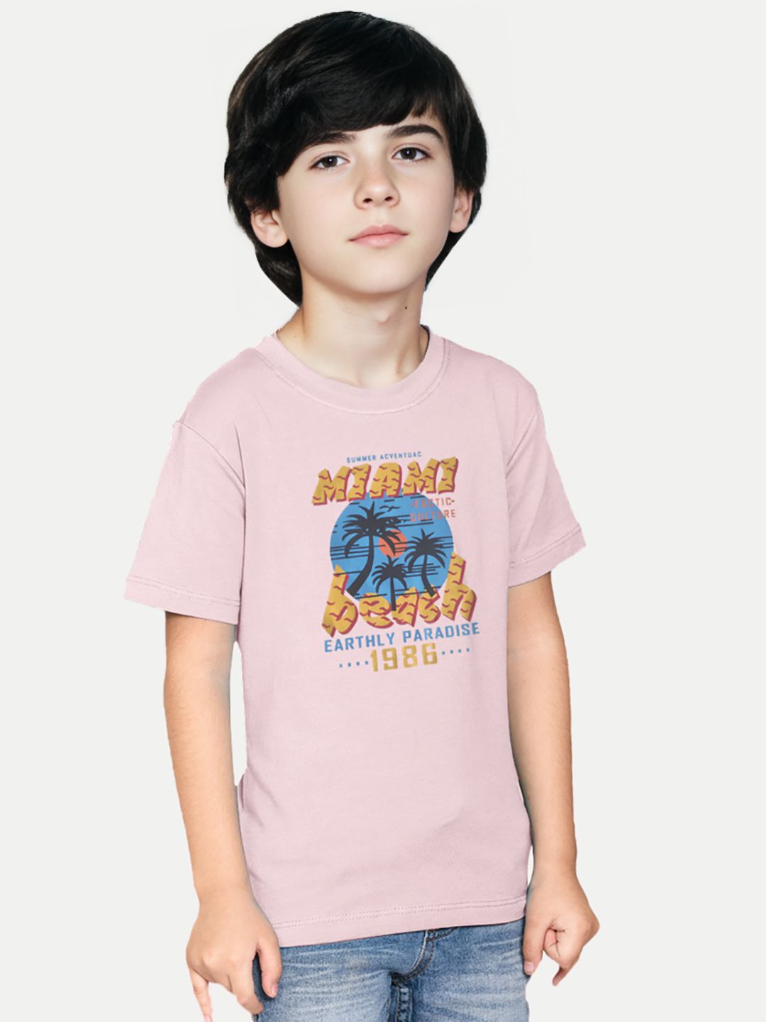     			Radprix Pink Cotton Blend Boy's T-Shirt ( Pack of 1 )