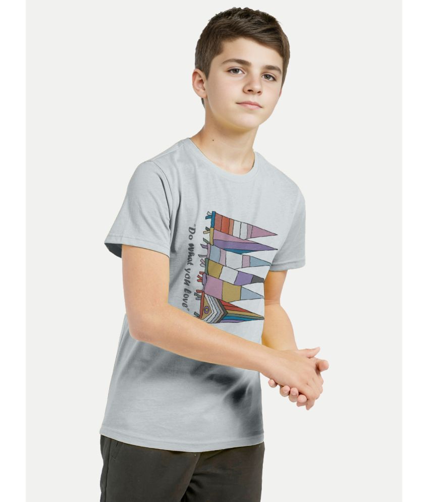     			Radprix Silver Cotton Boy's T-Shirt ( Pack of 1 )