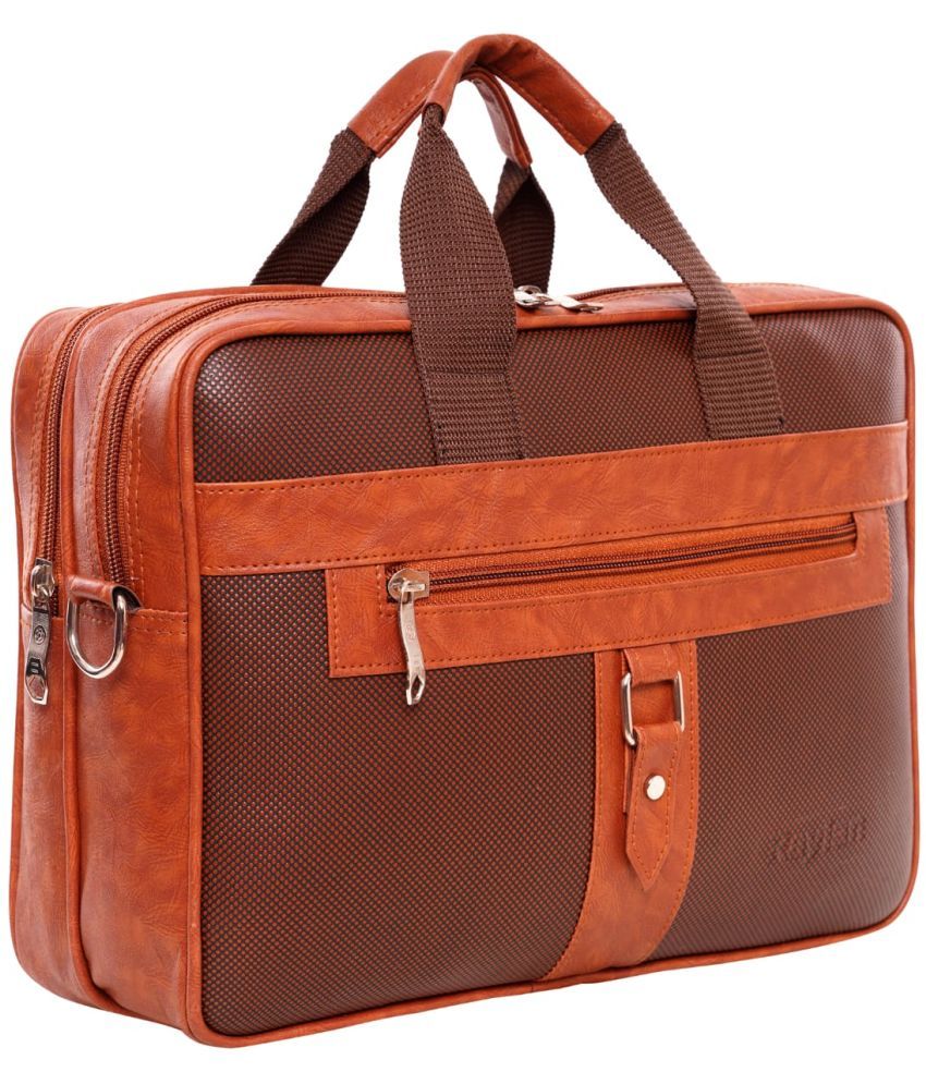     			Raylan Brown Leather Office Bag