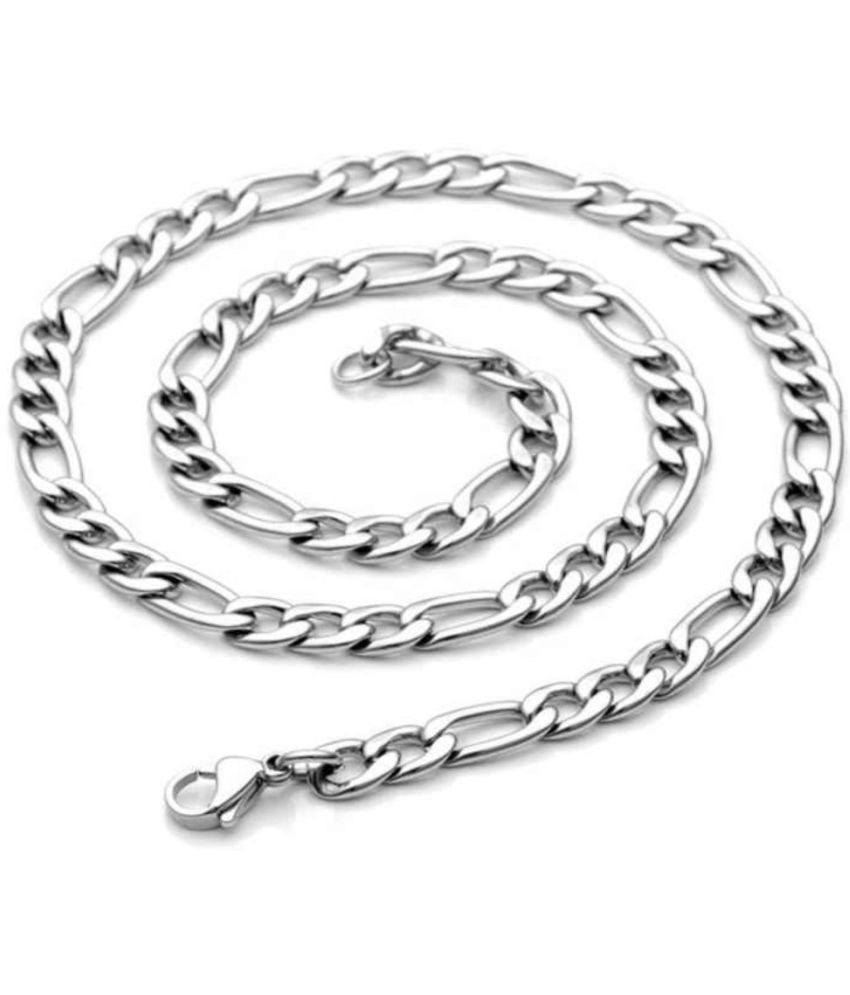     			WTM Rhodium Plated Chain ( Pack of 1 )